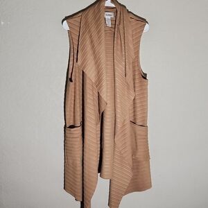 Le Moda Cardigan Vest Sweater Tan size xl To xxl Sleeveless
